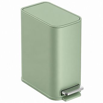 1.3 Gallon Slim Stainless Steel Trash Can Soft Close Step Pedal Removable Bucket
