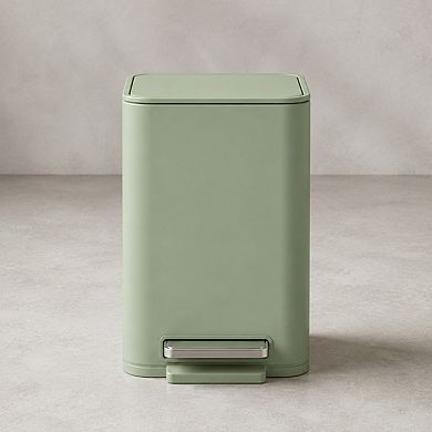 1.3 Gallon Slim Stainless Steel Trash Can Soft Close Step Pedal Removable Bucket