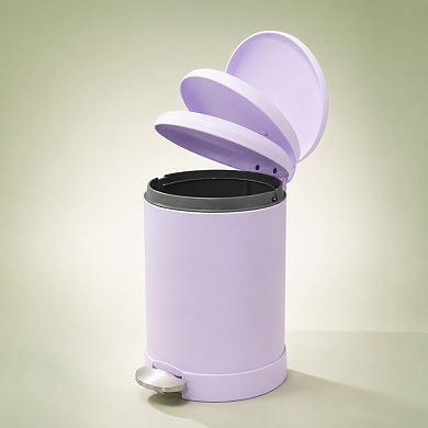 1.2 Gallon Stainless Steel Step Trash Can Soft Close Lid Removable Inner Bucket