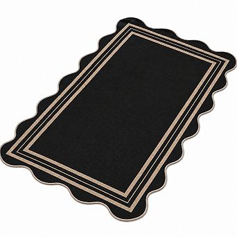 Easy Jute Neutral Non Slip Washable Indoor Outdoor Rug For Entryway Patio