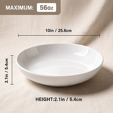 10 Inch Porcelain Serving Bowl Set 56 Oz Capacity Dishwasher Safe
