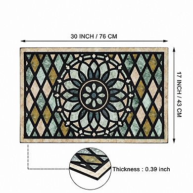 Heavy Duty Non Slip Rubber Welcome Doormat Low Profile Outdoor Entryway Rug