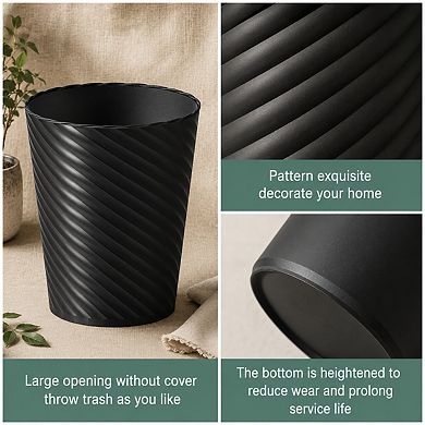 1.8 Gallon Compact Round Plastic Trash Can with Garbage Bags Multi Use
