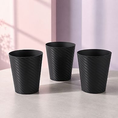 1.8 Gallon Compact Round Plastic Trash Can with Garbage Bags Multi Use