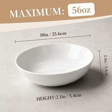 10 Inch Porcelain Serving Bowl Set 56 Oz Capacity Dishwasher Safe