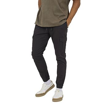 Brave Soul Mens Cotton Twill Cuffed Slim Cargo Trousers