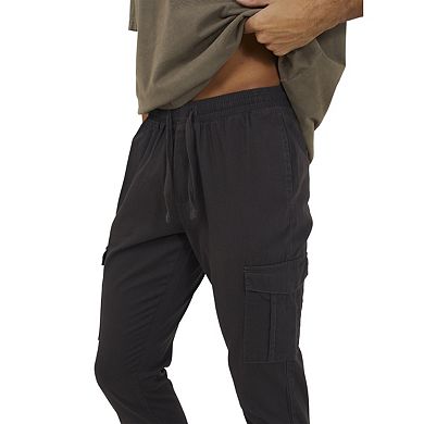 Brave Soul Mens Cotton Twill Cuffed Slim Cargo Trousers