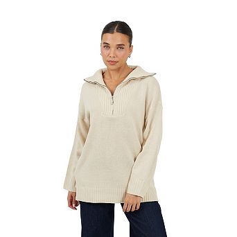 Brave Soul Womens/Ladies Fashion Zip Drop Shoulder Jumper