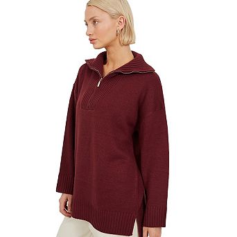 Brave Soul Womens/Ladies Fashion Zip Drop Shoulder Jumper