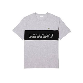 Lacoste Mens Colour Block Heavy Cotton Fitted T-Shirt