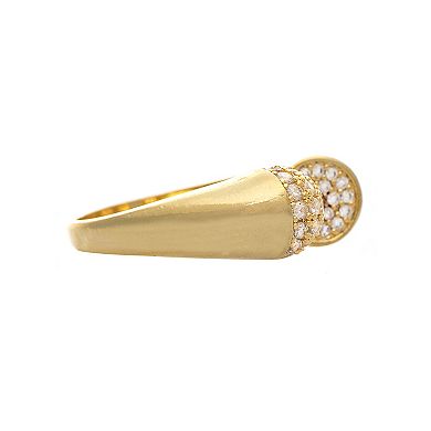 Rivka Friedman 18K Gold Plated Polished Cubic Zirconia Bypass Ring