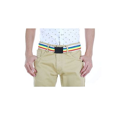 Unisex Canvas Belt Web Adjustable Holeless Slide Buckle Metal Tip End