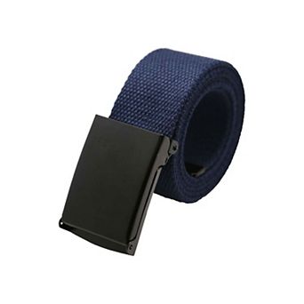 Unisex Canvas Belt Web Adjustable Holeless Slide Buckle Metal Tip End