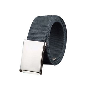 Unisex Canvas Belt Web Adjustable Holeless Slide Buckle Metal Tip End