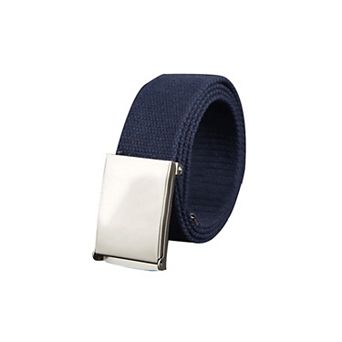 Unisex Canvas Belt Web Adjustable Holeless Slide Buckle Metal Tip End