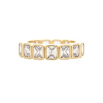 Rivka Friedman 18K Gold Plated Bezel Set CZ Eternity Band