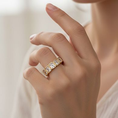 Rivka Friedman 18K Gold Plated Bezel Set CZ Eternity Band