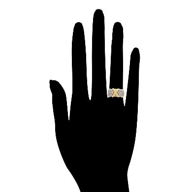Rivka Friedman Mixed Metal + CZ Criss Cross Ring