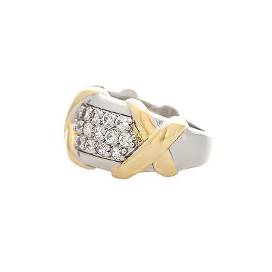 Rivka Friedman Mixed Metal + CZ Criss Cross Ring