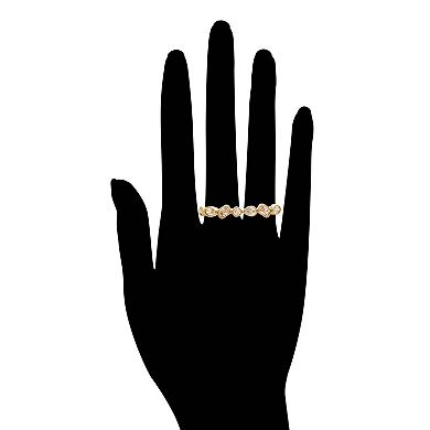 Rivka Friedman 18K Gold Plated Double Finger CZ Bezel Line Ring