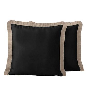 Decorative Bohemian Velvet Fringe Pillow Cover Set of 2, For Sofa,Couch,Bed
