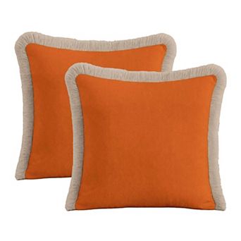 Decorative Bohemian Velvet Fringe Pillow Cover Set of 2, For Sofa,Couch,Bed