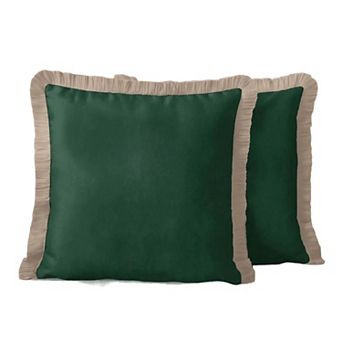 Decorative Bohemian Velvet Fringe Pillow Cover Set of 2, For Sofa,Couch,Bed