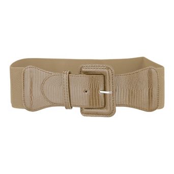 Elastic Waist Belts for Women Wide Belts Rectangular Chunky Buckle