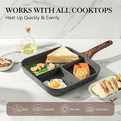 Nonstick Square Grill Pan, Versatile Breakfast Skillet