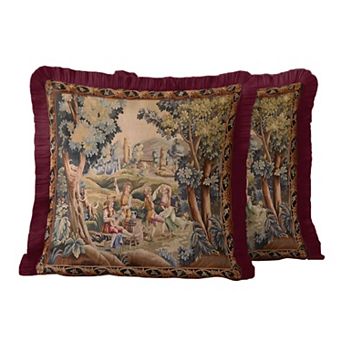 Baroque Vintage Luxury Fringed Cushion Cover Set of 2, Avant-Garde Distressed Tassels Throw Pillow