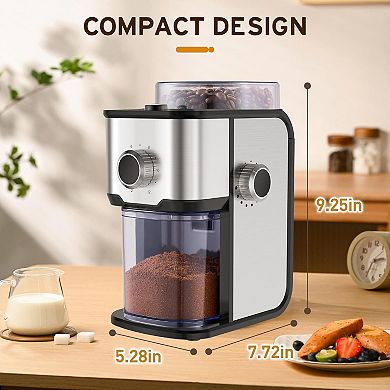 Home electric adjustable flat bottomed coffee grinder