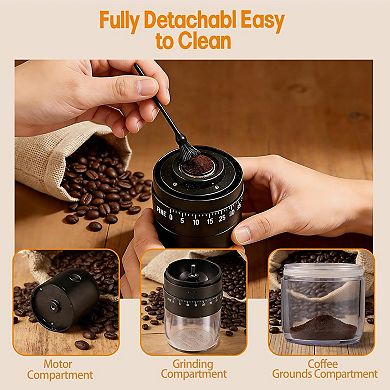 Electric coffee grinder, adjustable coffee grinder from coarse to fine grinding,