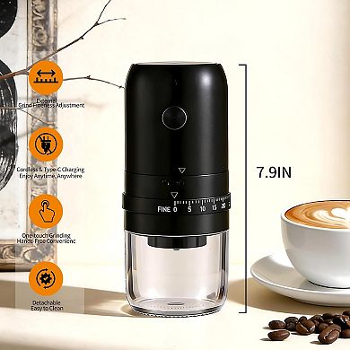 Electric coffee grinder, adjustable coffee grinder from coarse to fine grinding,
