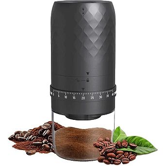 Home coffee grinder, portable with cleaning brush