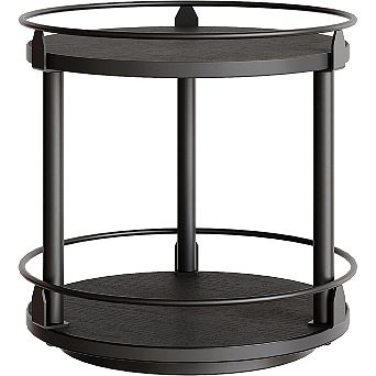 Lazy Susan Organizer, Rotating Spice Rack, 2 tier Spice Turntable Organizer