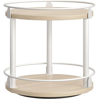 Lazy Susan Organizer, Rotating Spice Rack, 2 tier Spice Turntable Organizer