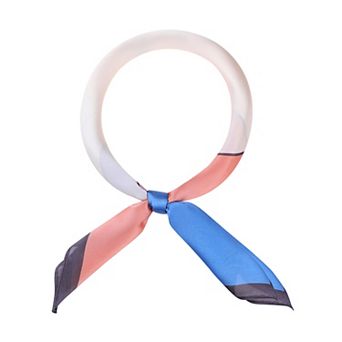 Women's Contrast Color Printed Satin Scarves Square Silk Feeling Neckerchief Head Wrap