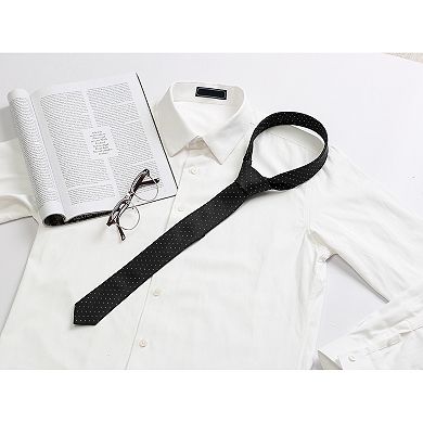 Men's Polka Dots Patterned Self-Tied Formal Casual Skinny Ties