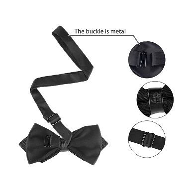 Men's Striped Pre-Tied Bow Tie Adjustable Neck Bow Ties Wedding Formal Ties