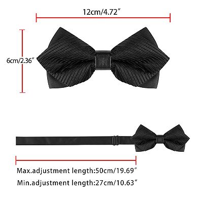 Men's Striped Pre-Tied Bow Tie Adjustable Neck Bow Ties Wedding Formal Ties