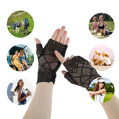 Elegant Lace Sunblock Fingerless Gloves for Women 1 Pair
