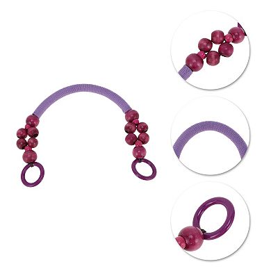 Durable Woven Wooden Beaded Bag Handles 2 Pcs