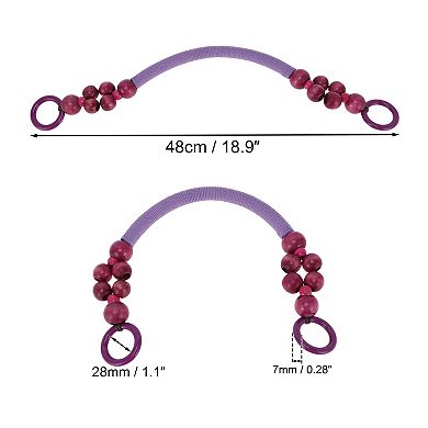 Durable Woven Wooden Beaded Bag Handles 2 Pcs