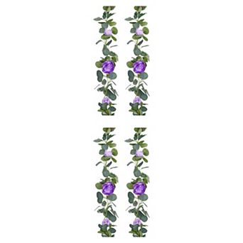 4 Packs Artificial Rose Eucalyptus Garland Faux Greenery Flower Vine 5.9 ft