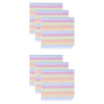 6 Packs Striped Super Absorbent Dish Cloths, Lint-Free Reusable Kitchen Towels for Cleaning 14"x14"