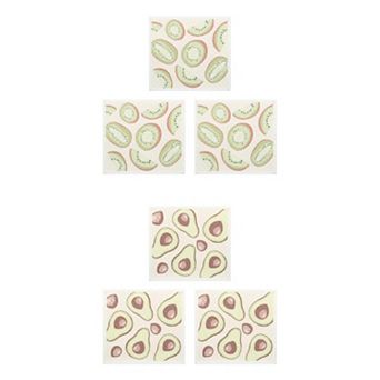6 Packs Reusable Swedish Kitchen Dish Cloths, Fruit Patten Towels Quick Dry Kitchen Dish Rags 8"x7"