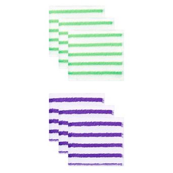 6 Packs Wood Fiber Cleaning Cloths Striped Heat-Insulating Dish Cloths 9"x7" and 11"x12"