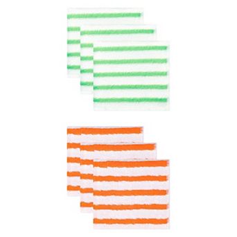 6 Packs Wood Fiber Cleaning Cloths Striped Absorbing Heat-Insulating 9"x7" and 11"x12"