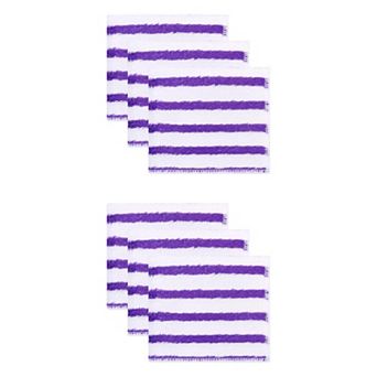 6 Packs Wood Fiber Cleaning Cloths Striped Oil Heat-Insulating Dish Cloths 9" x 7"