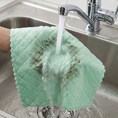 6 Packs Kitchen Dish Cloths, Absorbent Microfiber Streak-Free Towels 12" x 12"